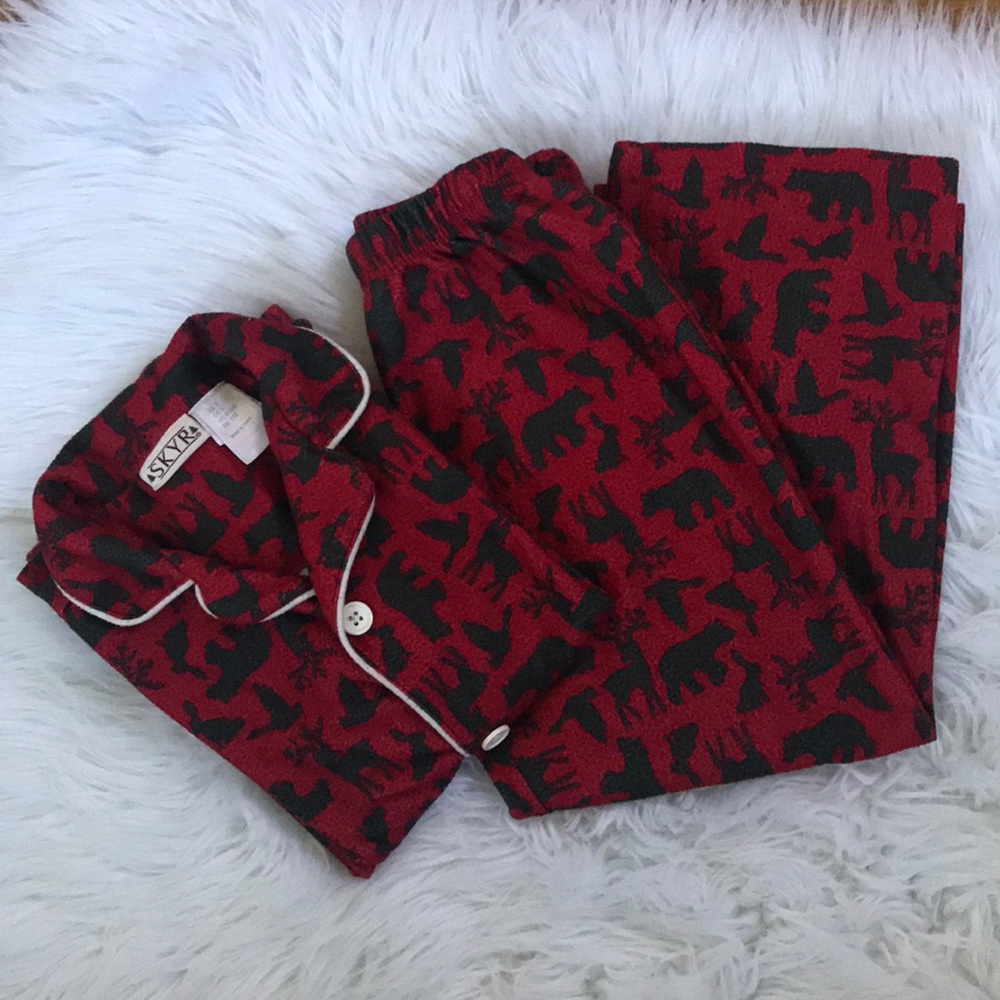 Flannel Forest Animal Silhouettes PJ’s